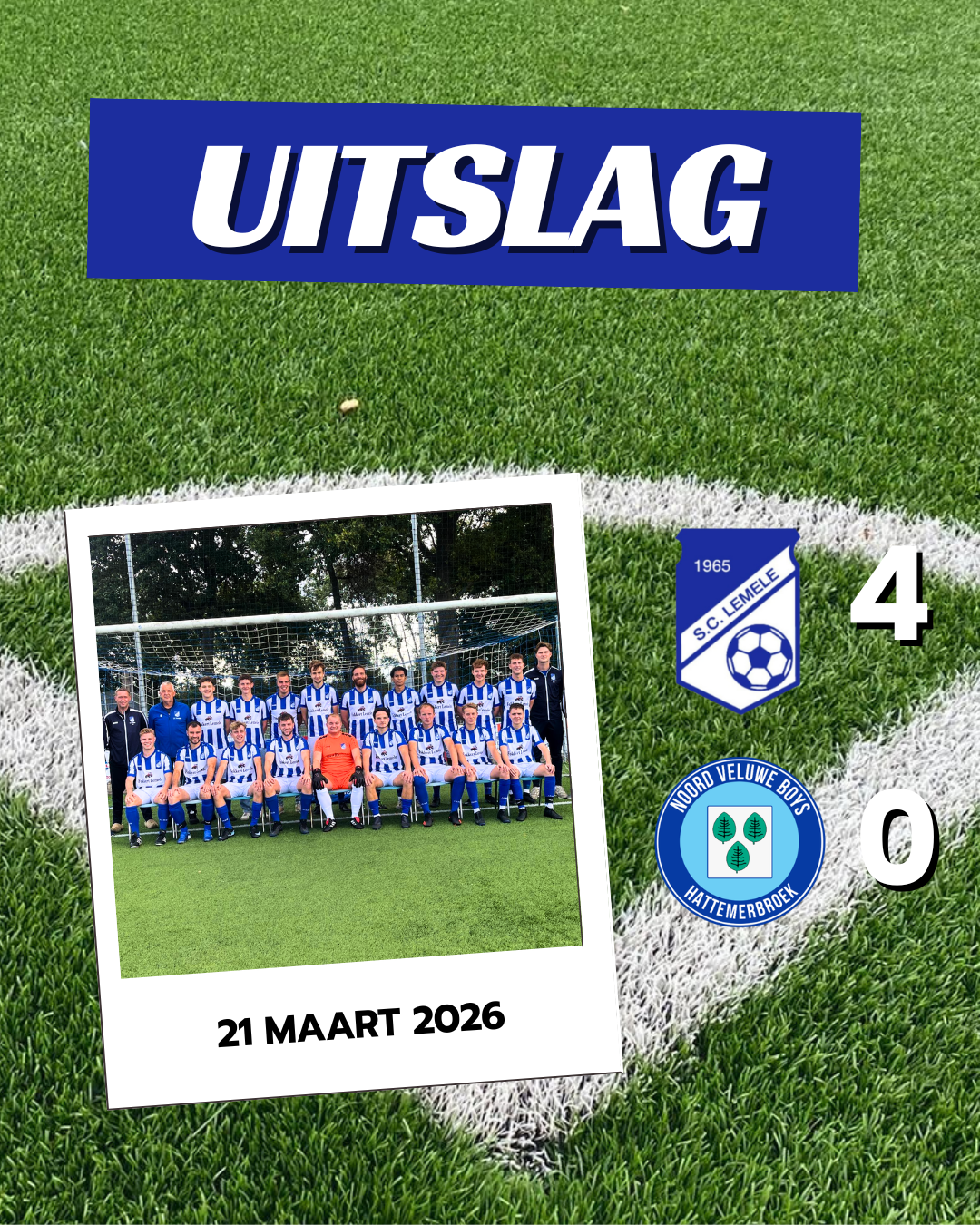 Lemele wint eenvoudig van een licht ontvlambaar Noord Veluwe Boys