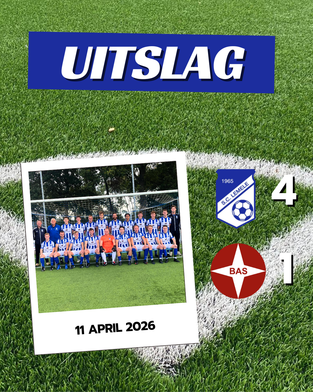 Lemele wint overtuigend en houdt zicht op promotieplek